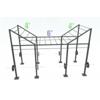 14ft Cross Rig with (2) 4ft Level ups and (5) Monkey Bars