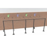 20' Wall Mount CrossRig Intermediate (1) - 2' Monkey Bar Spacing
