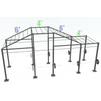 16ft Cross RigZilla with 4ft add-on and (3) Monkey Bars
