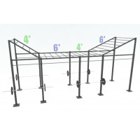 20ft Cross Rig with (1) 4ft Level up, (1) 6ft Level up and (8) Monkey Bars