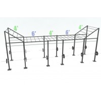 24ft Cross Rig with (2) 4ft Level Ups and (13) Monkey Bars