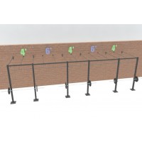 24' Wall Mount CrossRig Intermediate (1) - 2' Monkey Bar Spacing