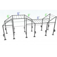 14ft Cross RigZilla with (1) 6ft add-on, (1) 4ft add-on with Level Up and (5) Monkey Bars