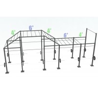 14ft Cross RigZilla with (1) 6ft add-on, (1) 4ft add-on with (2) 3ft Extensions and (5) Monkey Bars