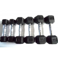 Rubber Hex Dumbbells [Each Piece]