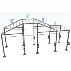 16ft Cross RigZilla with 4ft add-on and (3) Monkey Bars