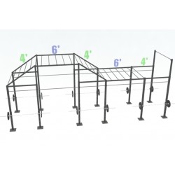 14ft Cross RigZilla with (1) 6ft add-on, (1) 4ft add-on with (2) 3ft Extensions and (5) Monkey Bars