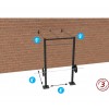 4' Wall Mount Intermediate (3) - 2' Monkey Bar Spacing
