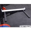 Peg Bars in Titan Spotter Arms can be used for bands for resistance training or a dip station